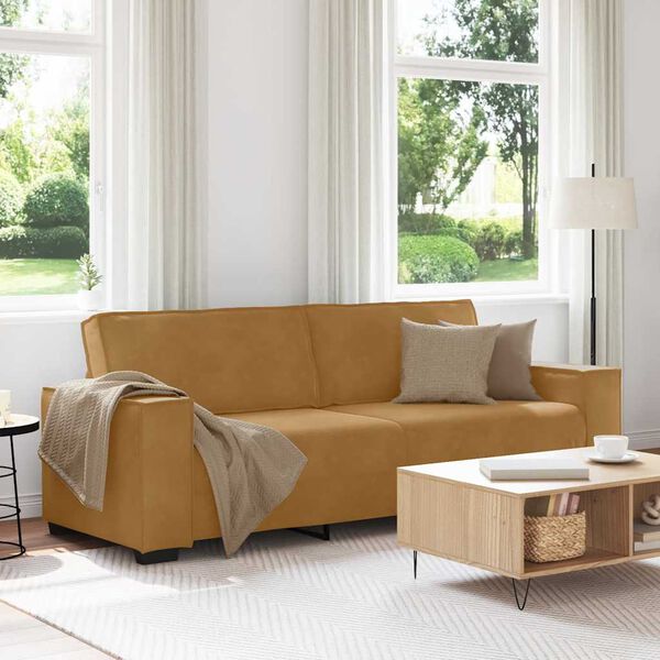 vidaXL 3-personers sofa 180 cm fløjl brun