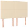 vidaXL sengegavl cremefarvet 144x5x118/128 cm stof
