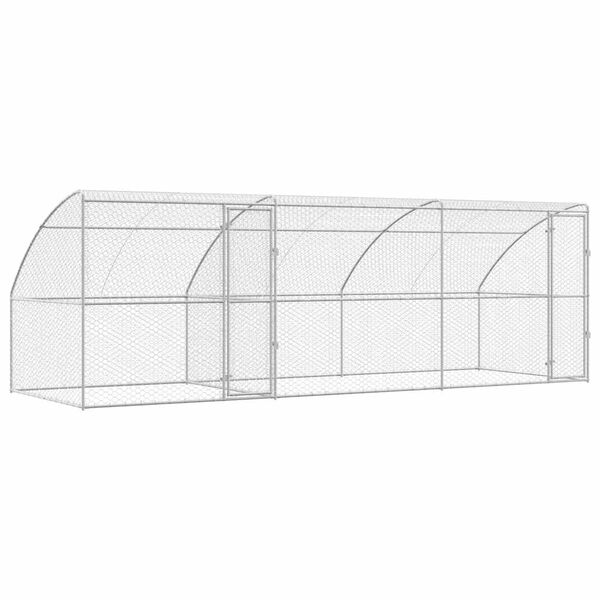 vidaXL Hundehus 3 pcs S&oslash;lv 6 x 2 x 2 m Galvaniseret st&aring;l