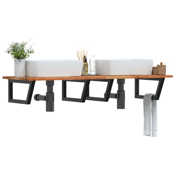 vidaXL v&aelig;gh&aelig;ngt badev&aelig;relseshylde st&aring;l og massivt akacietr&aelig;