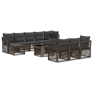 vidaXL Havesofa S&aelig;t 11 stk. Gr&aring; polyrattan