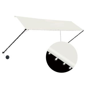 vidaXL foldemarkise med LED 350x150 cm cremefarvet