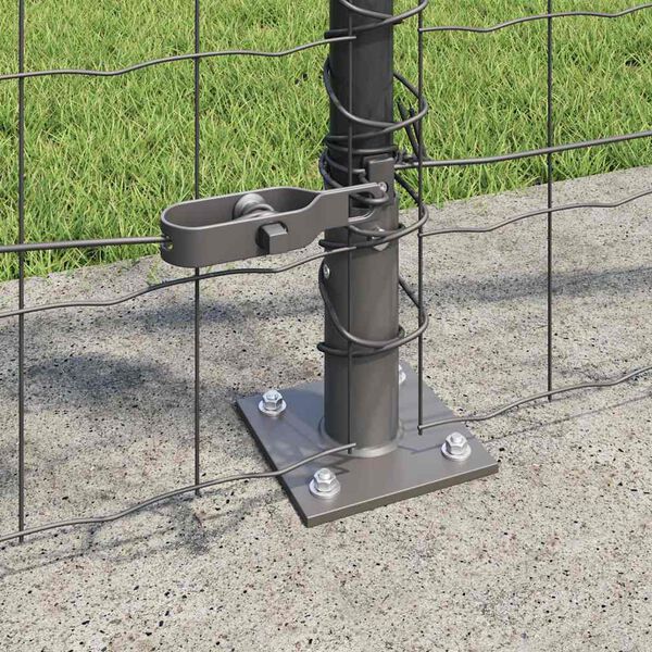 vidaXL Hegn med post Gr&aring; 1 x 25 m St&aring;l og PVC