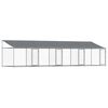 vidaXL hundeg&aring;rd med tag og l&aring;ger 8x2x2 m galvaniseret st&aring;l gr&aring;