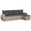 vidaXL sofas&aelig;t 5 dele med hynder polyrattan lysegr&aring;