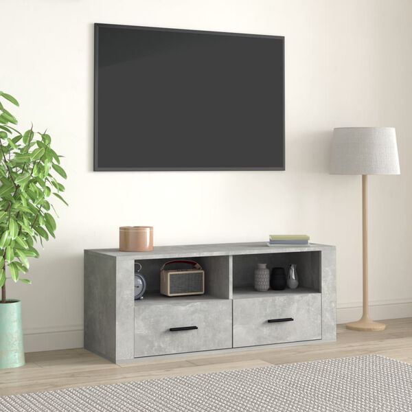 vidaXL tv-bord 100x35x40 cm konstrueret træ betongrå