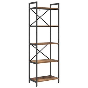 vidaXL Bogreol 5 niveauer 56 x 34 x 171 cm Konstrueret tr&aelig; Gammelt tr&aelig;
