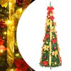 vidaXL kunstigt juletr&aelig; med 100 LED'er 150 cm pop op-funktion gr&oslash;n