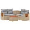 vidaXL Sofa S&aelig;t 6 stk. Beige og lys gr&aring; Poly Rattan og St&aring;l