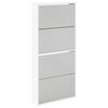 vidaXL skoskab 4 hylder med spejl 63x17x134 cm hvid