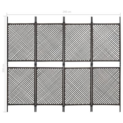 vidaXL 4-panels rumdeler 240x200 cm polyrattan brun