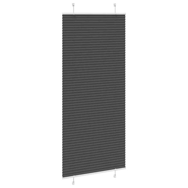 vidaXL Pliss&eacute;gardin Sort 85x200 cm Stofbredde 84,4 cm Polyester