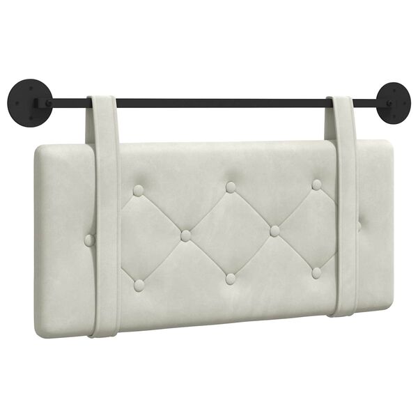 vidaXL H&aelig;ngende Hovedgavl V&aelig;gmonteret Creme 100 x 55 x 5 cm Fl&oslash;jl