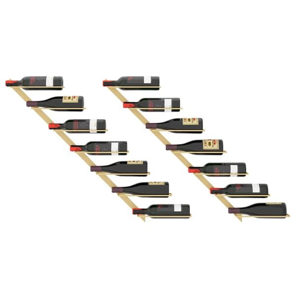 vidaXL v&aelig;gh&aelig;ngte vinreoler til 7 flasker 2 stk. metal guldfarvet