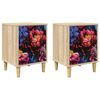 vidaXL Natskab KIEL 2 stk. Sonoma-eg 36 x 33 x 50 cm Konstrueret tr&aelig;