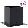 vidaXL stolpef&oslash;dder firkantet 12 stk. 121x121 mm pulverlakeret st&aring;l