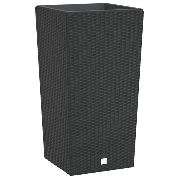 vidaXL plantekrukke 21/49 l udtagelig indsats PP rattanlook antracit