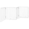 vidaXL hundegitter med d&oslash;r foldbar 4 paneler hvid 320 cm poppeltr&aelig;