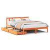 vidaXL sengeramme uden madras 140x190 cm massivt fyrretr&aelig; gyldenbrun