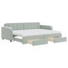 vidaXL daybed med udtr&aelig;k og skuffer 80x200 cm velour lysegr&aring;