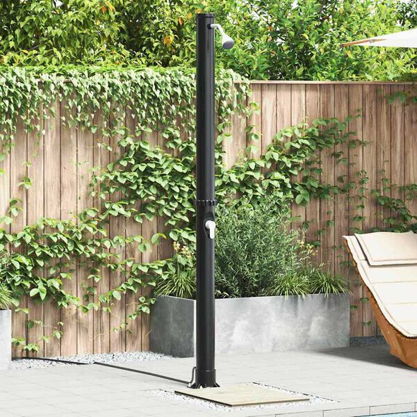 vidaXL Udendørs solbruser Sort 217 cm PVC og aluminium