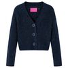 Strikket cardigan til b&oslash;rn str. 104 marinebl&aring;