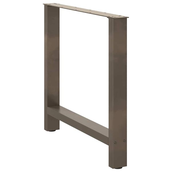 vidaXL spisebordsben naturst&aring;l 2 stk. 80x(72-73) cm st&aring;l