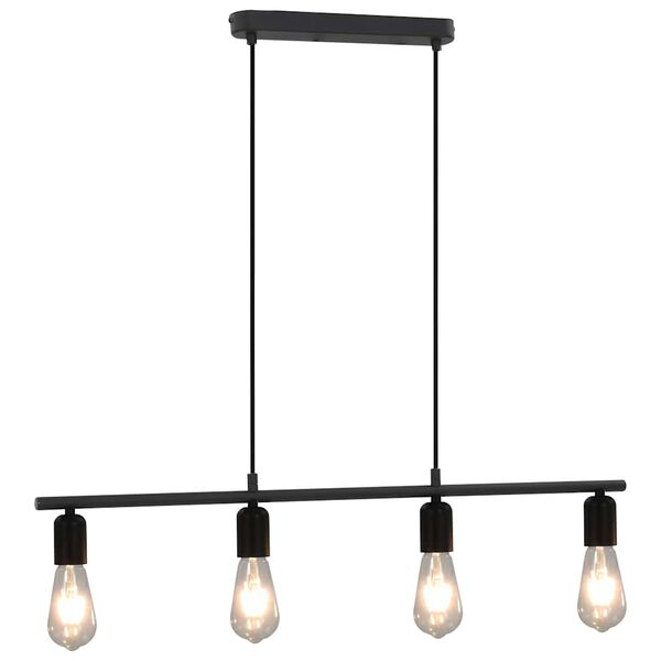vidaXL loftlampe med gl&oslash;dep&aelig;rer 2 W 80 cm E27 sort
