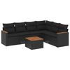 vidaXL sofas&aelig;t til haven 7 dele med hynder polyrattan sort