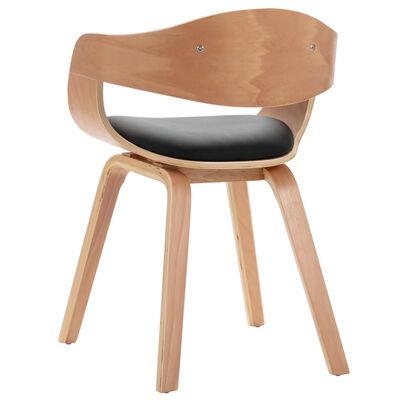 vidaXL spisebordsstole 4 stk. bøjet træ og kunstlæder brun