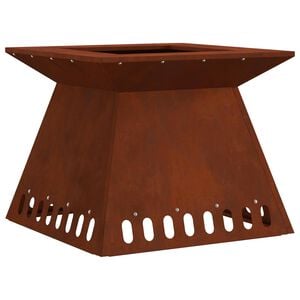 vidaXL Ildsk&aring;l Rusten 48 x 48 x 40 cm Cortenst&aring;l