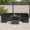 vidaXL Havesofa Sæt med pude 8 pcs Sort polyrattan