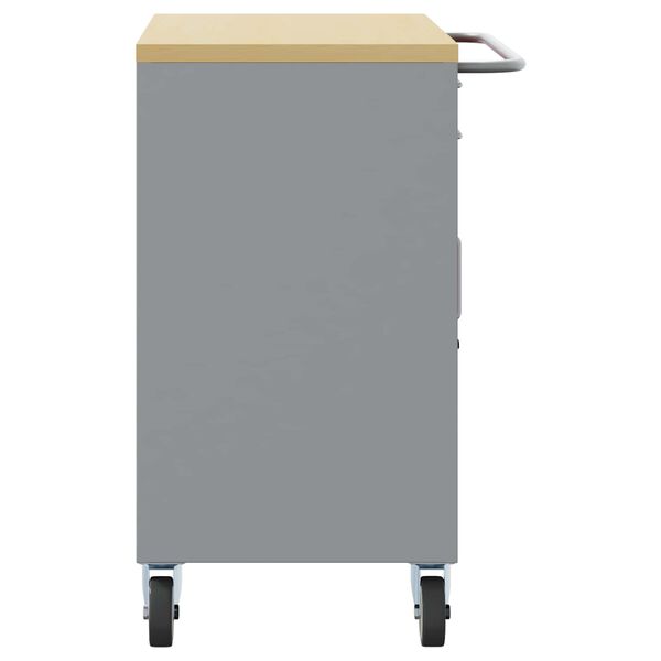 vidaXL Arbejdsskab med skuffe 3 pcs Sort og grå 150 x 55 x 85 cm