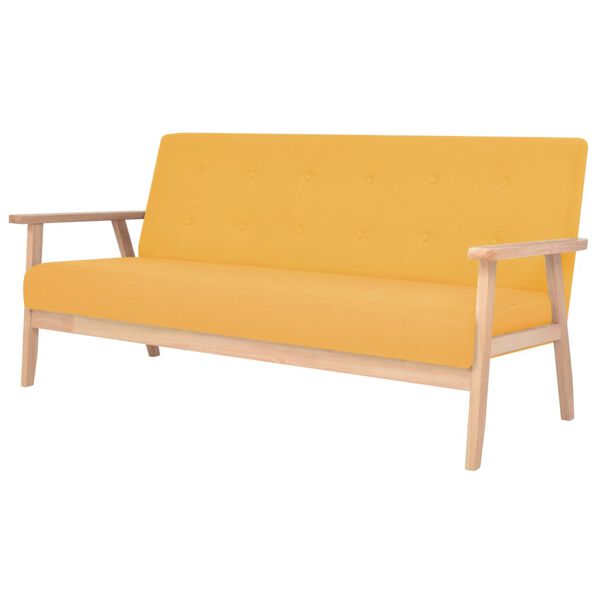 vidaXL 3-personers sofa stof gul