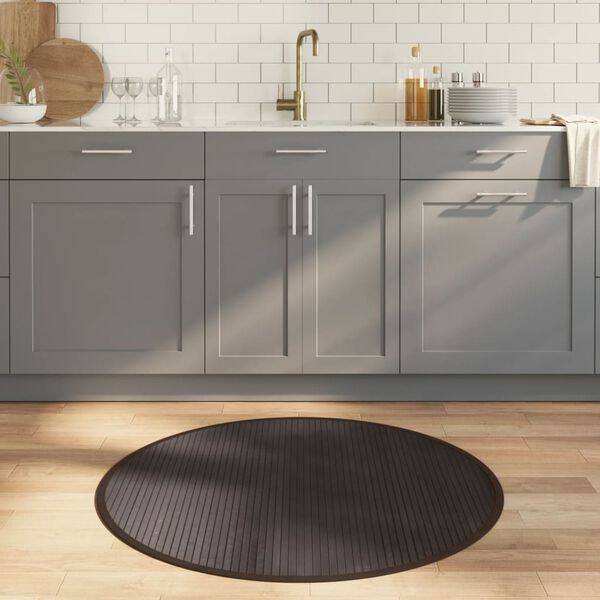 vidaXL vidaXL gulvtæppe 100 cm bambus mørkebrun