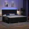 vidaXL LED Box Spring Bed med madras Sort 200 x 200 cm Stof