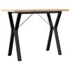 vidaXL spisebord 100x50x75,5 cm Y-stel massivt fyrretr&aelig; og st&aring;l