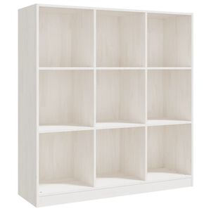 vidaXL bogskab/rumdeler 104x33,5x110 cm massivt fyrretr&aelig; hvid