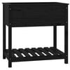 vidaXL plantekasse med hylde 82,5x54x81 cm massivt fyrretr&aelig; sort