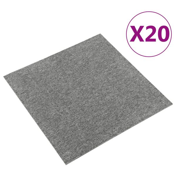 vidaXL t&aelig;ppefliser 20 stk. 5 m&sup2; 50x50 cm gr&aring;