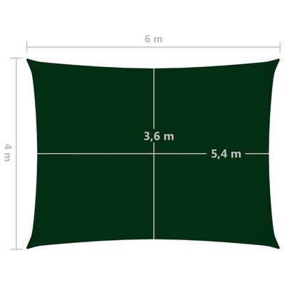 vidaXL solsejl 4x6 m rektangulær oxfordstof mørkegrøn