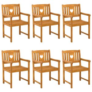 vidaXL Udend&oslash;rs b&aelig;nk 6 pcs Naturfarvet 56 x 55,5 x 90 cm