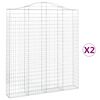 vidaXL buede gabionkurve 2 stk. 200x30x220/240 cm galvaniseret jern