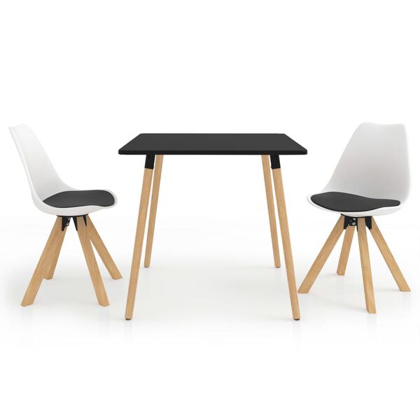 vidaXL spisebordss&aelig;t 3 dele sort og hvid