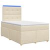 vidaXL Boxmadras med topmadras Cremefarvet 120 x 200 cm Stof