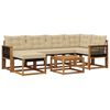 vidaXL Udend&oslash;rs sofagruppe med pude 7 pcs Naturlig og Beige
