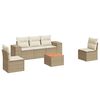 vidaXL sofas&aelig;t til haven 6 dele med hynder polyrattan beige
