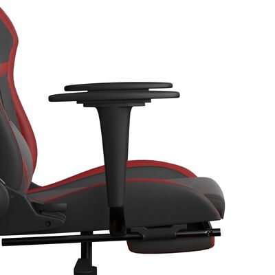 vidaXL gamingstol med fodstøtte kunstlæder sort og vinrød