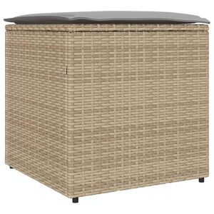vidaXL Pude kasse med opbevaring Beige 50 x 50 x 50 cm polyrattan