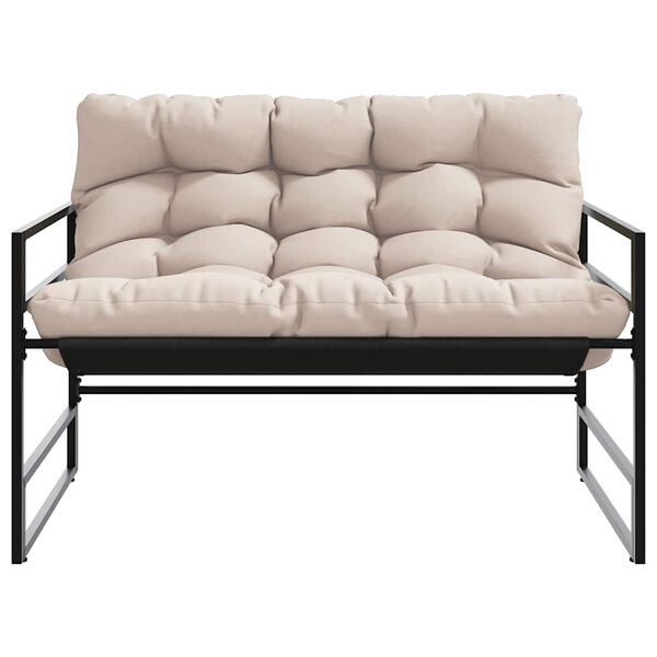 vidaXL haveb&aelig;nk med hynde 113 cm st&aring;l gr&aring;brun